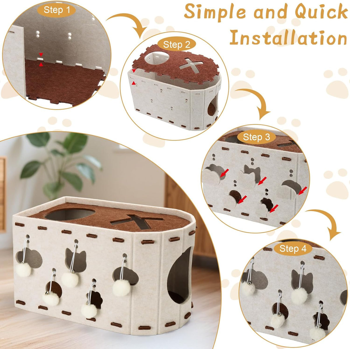 Felt Scratch-Resistant Cat House