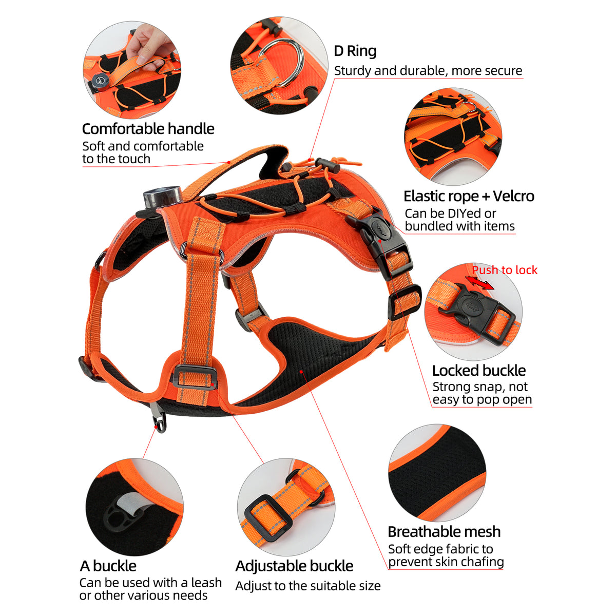 Rechargeable LED Safety Harness for Dogs