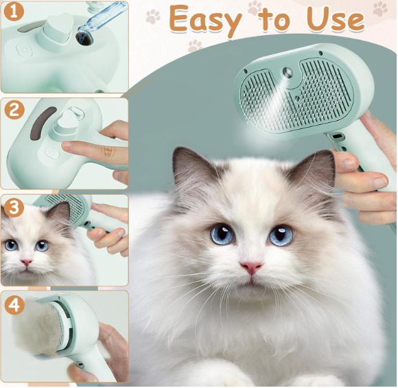 3-in-1 Steam Grooming Brush for Cats